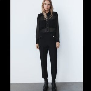 NWT ZARA SHOULDER PAD SHIRT